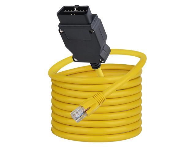 Enet OBD2 RJ45 Cable,Ethernet 6.6ft/2M Cable RJ45 ethernet Connector Tools to OBDII Interface Cable Car Diagnostic Coding F-Series