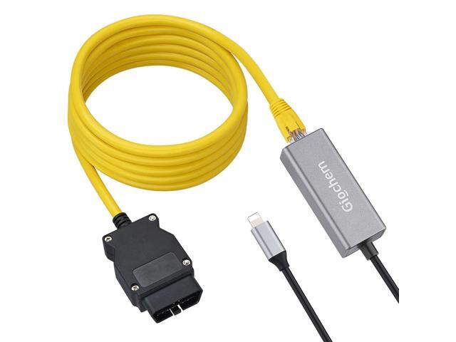 Enet OBD2 RJ45 Cable,Ethernet 6.6ft/2M Cable RJ45 ethernet Connector Tools to OBDII Interface Cable Car Diagnostic Coding F-Series