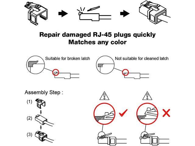 RJ-45 Easy Plug Repair for Cat5e & Cat6 (Clear Bag of 50)