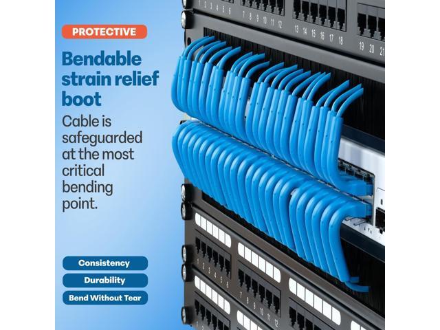 10-Pack Cat6A Ultra-Slim Patch Cables - Bendable Boot - High-Speed 10GB Ethernet Cord - Space-Saving, Fast, Durable Cat6 Patch Cables - 1ft,1.5ft,...
