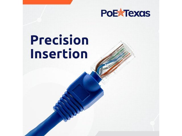 PoE Texas RJ45 Connectors Standard - 100 Pack - Crimp Style Network Cable Ethernet Connector RJ45 Ends for Cat 6 RJ45 Connector Jack - Cat6 Connector