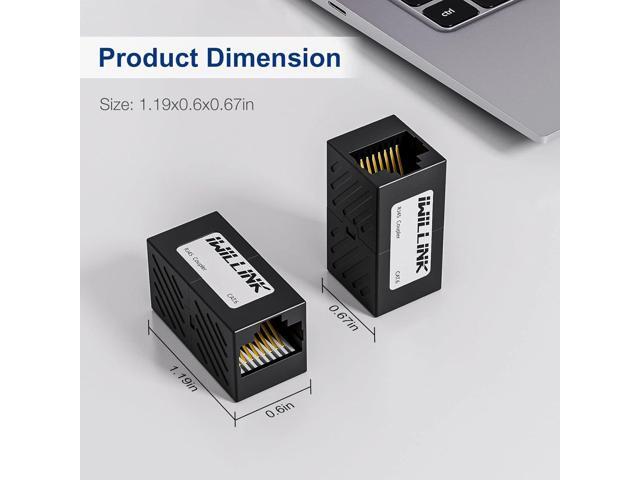 Iwillink RJ45 Coupler 10-Pack, Ethernet Coupler, RJ45 Connector for Cat6/Cat5e/Cat5 Ethernet Cable, Extender Adapter Female to Female, Black