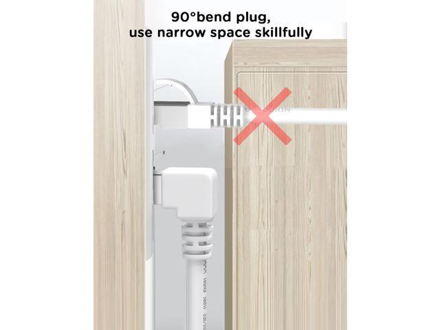 Right Angle Ethernet Extension Cable UPangle 1.5ft-White, 90 Degree CAT6 Ethernet Patch Cable RJ45 LAN Cable Extender Male to Female Connector for...