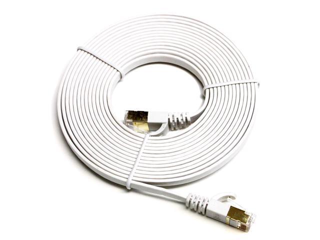 12FT - CAT7 10 Gigabit Ethernet Ultra Flat Patch Cable for Modem Router LAN Network, Gold Plated Shielded RJ45 Connectors, Faster Than CAT6a CAT6...