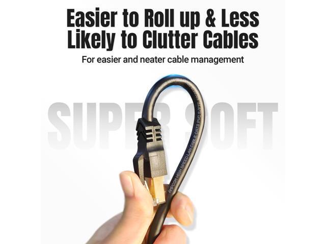 AMPCOM 6.6ft Cat8 Ethernet Cable Ultra Flexible, Super Soft Network Patch Cord High Speed 40Gbps 2000Mhz S/FTP Double Shielded LAN Cable for...