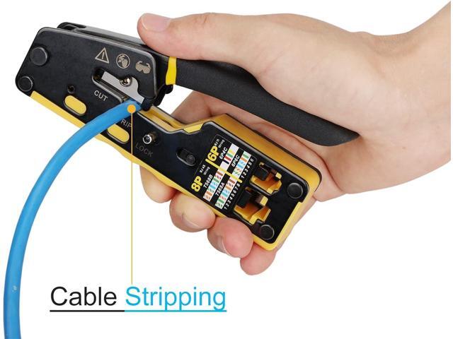 Solsop Pass Through RJ45 Crimp Tool Kit Ethernet Crimper CAT5 Cat5e Cat6 Crimping Tool Kit