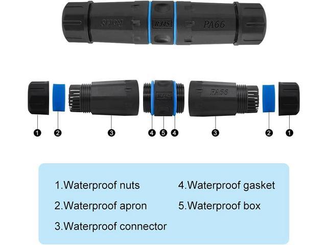iwillink Waterproof RJ45 coupler, Shielded Female to Female Waterproof Ethernet Coupler, IP68 Ethernet Outdoor LAN Cable Connector for...