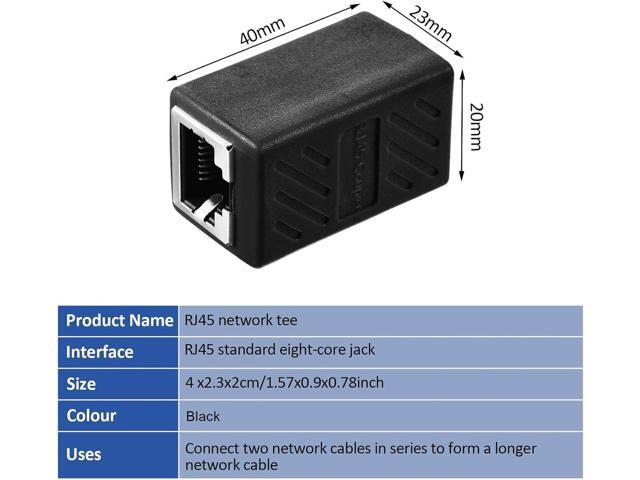 Frienda 10 Pieces RJ45 Coupler, Ethernet Extension Adapter Network Connector for Cat7/Cat6/Cat5e/Cat5 Ethernet Network Cable Coupler Female to...