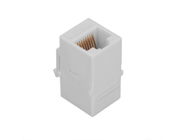 10-PACK CAT6 RJ45 Keystone Jack Female Coupler Insert Snap-in Connector Socket Adapter Port for Wall Plate Outlet Panel - White