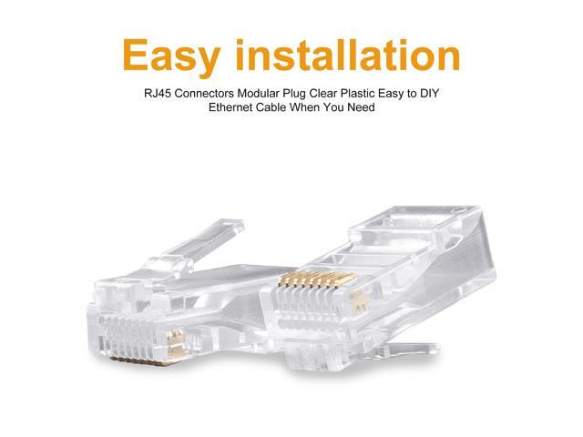SHD RJ45 Connectors, Cat6 Connector Cat5e Connectors Cat5 Connectors RJ45 Ends Ethernet Cable Crimp Connectors-100Pcs