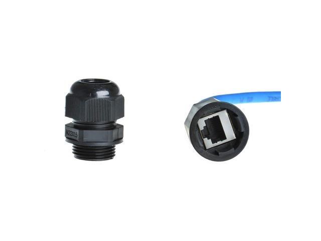 2PCS M20 RJ45 Waterproof Cat5/5e/6 8P8C Connector IP67 Ethernet LAN Cable Connector Double Head with Shield Cat6 Network Cable Outdoor LAN Coupler...