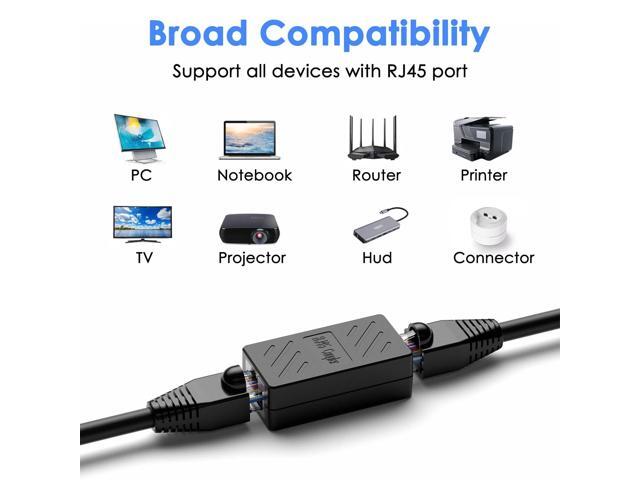 RJ45 Coupler, Play and Plag Ethernet Cable Extender Adapter in-line Coupler for Cat7/Cat6/Cat5e/Cat5 Female to Female Ethernet Coupler Connector...