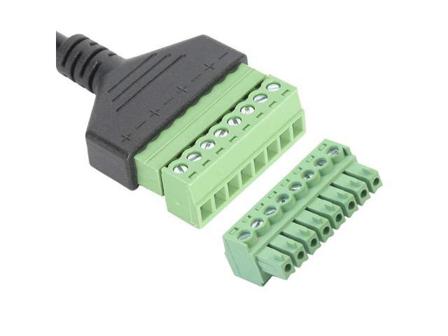 2Pcs RJ45 Male to 8 Pins Screw Terminal Block Adapter for Cat5 Cat6 Cat7 Ethernet Extender CCTV Digital Internet,RJ45 Male Plug to 8pins Terminal...