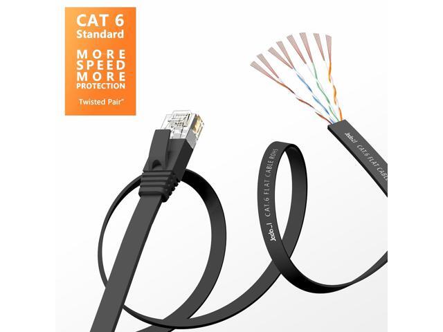 Cat 6 Ethernet Cable 100 ft, Outdoor & Indoor, 10Gbps Support Cat8 Cat7 Network, long Flat Internet LAN Patch Cord, Cat6 Solid Fast Speed...