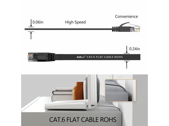 Cat 6 Ethernet Cable 100 ft, Outdoor & Indoor, 10Gbps Support Cat8 Cat7 Network, long Flat Internet LAN Patch Cord, Cat6 Solid Fast Speed...