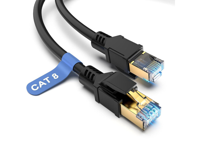 Cat 8 Ethernet Cable 25 FT, High Speed Network Cable 40Gbps 2000MHz, 26AWG Heavy Duty LAN Cable Shielded in Wall, PE Jacket for Modem Router,...