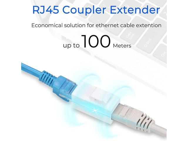 RJ45 Coupler Inline Keystone Jack, Female to Female RJ45 Keystone Coupler 25 Pack for Ethernet Cat6/Cat5e/Cat5 Cable Extender with Gold Plated White