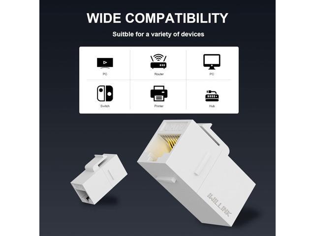 iwillink RJ45 Cat6 Keystone Coupler 25-Pack, Female to Female Cat6 Keystone Jack, UTP Keystone Coupler Insert,keystone jack, White
