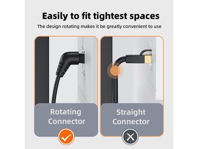 chenyang CAT6 RJ45 Dual 90 Degree Angled Ethernet Network Extension Cable with 360 Degree Rotating 0.2M