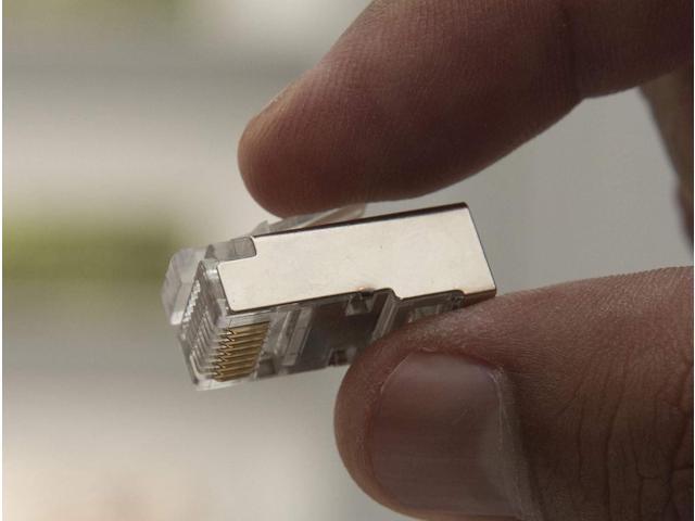 Shielded rj45 cat6 cat 6a connectors Gold Plated Cat6 Pass Through Connectors 23awg Cat6 Shielded Cat6/Cat6a Modular Plugs Ethernet Ends (60 PCS)