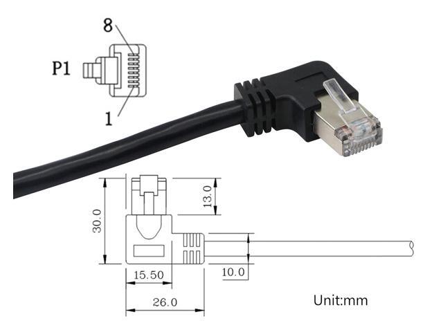 SinLoon RJ45 Ethernet Adapter Cable 90 Angle Right male to famale Ethernet Switch Adapter Cable for CAT 5/CAT 6 LAN Ethernet Socket Connector...