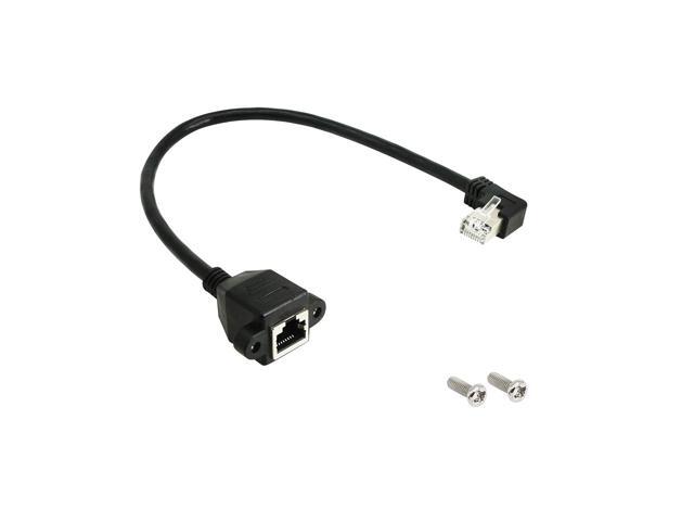 SinLoon RJ45 Ethernet Adapter Cable 90 Angle Right male to famale Ethernet Switch Adapter Cable for CAT 5/CAT 6 LAN Ethernet Socket Connector...