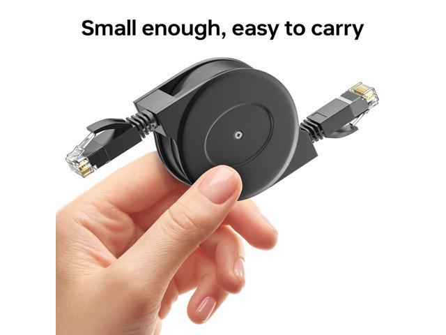 Cat6 Ethernet Cable Retractable rj45 8p8c Flat Gigabit Network Cable Laptop Internet Connection Jumper 2pcs (5.9 feet /1.8M)