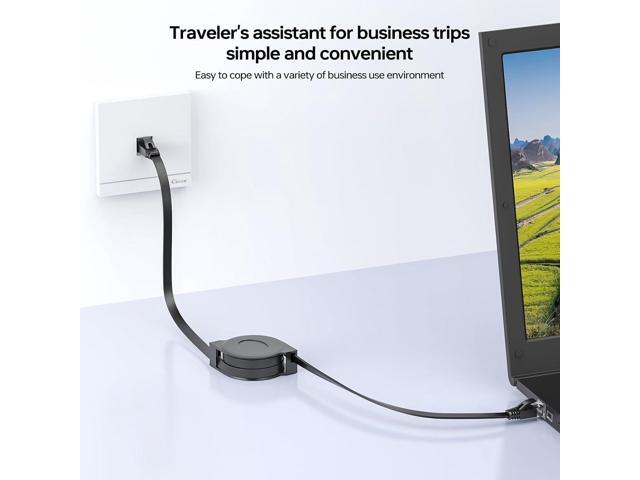 Cat6 Ethernet Cable Retractable rj45 8p8c Flat Gigabit Network Cable Laptop Internet Connection Jumper 2pcs (5.9 feet /1.8M)