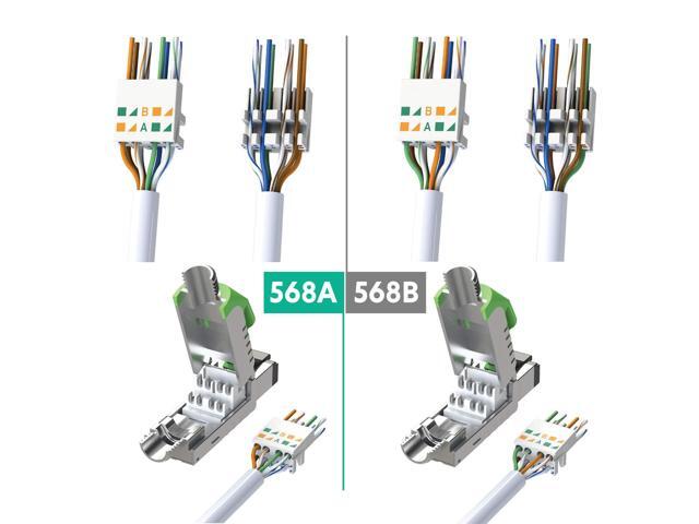 LINKUP - RJ45 Connectors Cat6A (2 Pack) Shielded Zinc-Alloy Housing Modular Termination Plug 10G Easy Internet Tool Free Plugs for Cat6A up to...