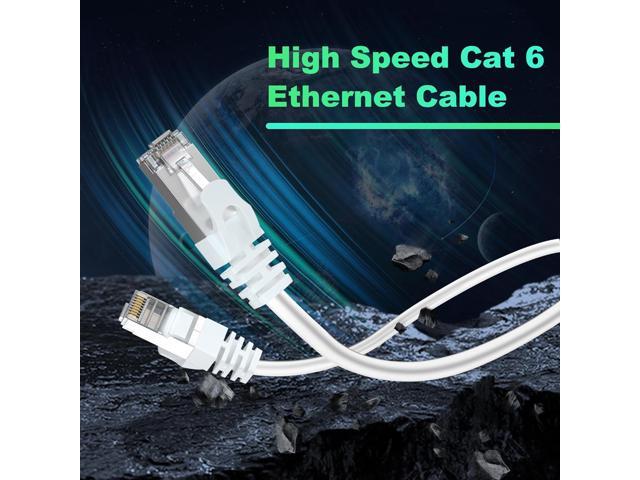 Cat 6 Shielded Ethernet Cable 50ft, 23 AWG Cat 6 Patch Cable, High Speed Cat 6 RJ45 LAN Network Cable for Router, Gaming, Modem, CCA Copper Clad