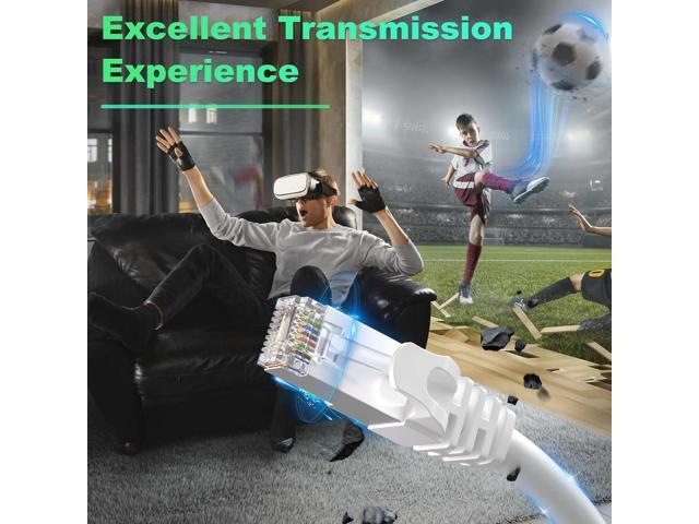 Cat 6 Shielded Ethernet Cable 50ft, 23 AWG Cat 6 Patch Cable, High Speed Cat 6 RJ45 LAN Network Cable for Router, Gaming, Modem, CCA Copper Clad