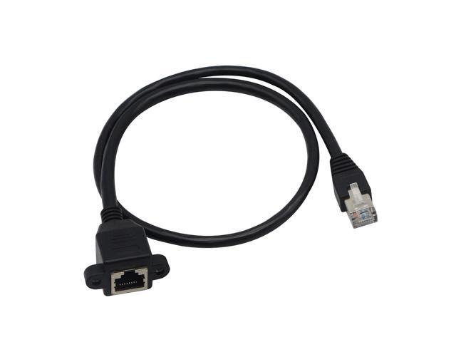 GINTOOYUN Panel Mount RJ45,RJ45 Male to Female Screw Panel Mount CAT6/5e/5 Shielded Network LAN Extender Cord Connector (LINE)