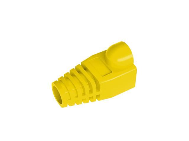 50 Pcs Cat5 Cat5E Cat6 Strain Relief Boot, RJ45 Plug Connector Cover Modular Network Plug Connector Cap Cable Connector Boots, Yellow