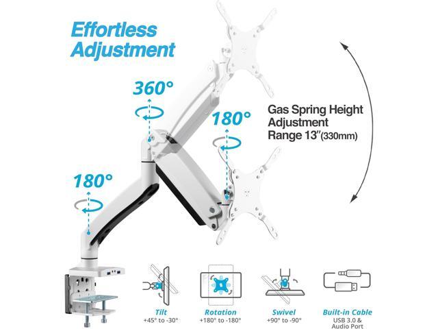 AVLT Single 17'-49' Super Ultrawide Monitor Arm for Screens Up to 50 lbs, Premium Aluminum Desk Stand, Adjustable Pneumatic Height, Full Motion...