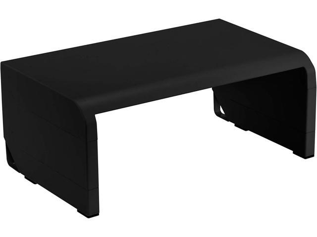 Bostitch Office Konnect Adjustable Monitor Stand Riser, 4 Height Adjustments, Built-in Cable Management, Rubber Feet - Black