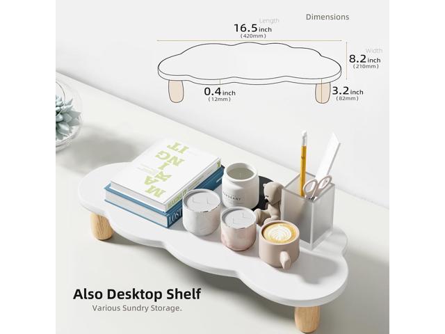 Monitor Stand Riser, Cloud-Shaped Sturdy Wood Computer Monitor Riser, Laptop Monitor Stand, Multi-Purpose Desktop Organizer Riser for Computer,...