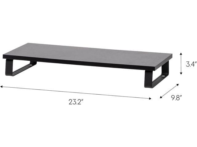 IRIS USA 1-Tier Multi-Purpose Modern PC Monitor Organizer Stand with Metal Legs, Ergonomic Desktop and Countertop Riser for Computer Laptop TV...