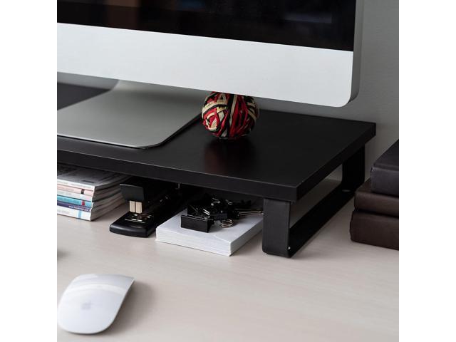 IRIS USA 1-Tier Multi-Purpose Modern PC Monitor Organizer Stand with Metal Legs, Ergonomic Desktop and Countertop Riser for Computer Laptop TV...