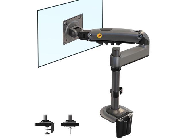 NB North Bayou Monitor Desk Mount Long Arm for Monitors Within 4.4 to 19.8lbs Ultra Wide Full Motion Swivel Height Adjustable Monitor Stand H100