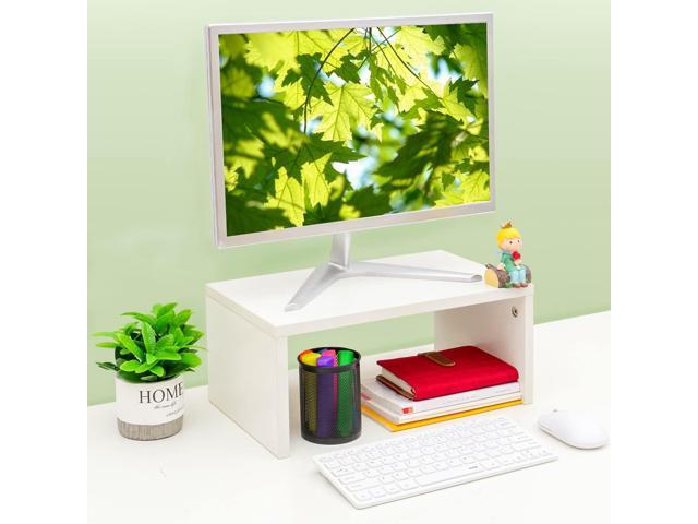 TEAMIX 6.7 inch Height Monitor Stand Riser, Wood Monitor Riser with Storage for Desk Small Monitor Stand TV/Screen/PC/Laptop Riser Computer Stand...