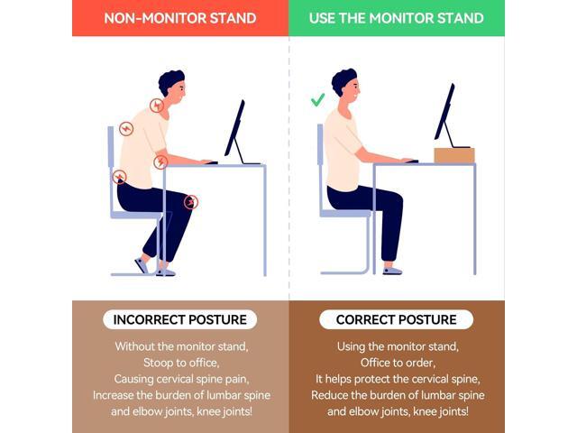 KIRIGEN Monitor Stand Wooden -Desk Stand Wood for Computer/Laptop/TV Printer - Monitor Arms & Stands Desk Riser for Office Organizers - Desktop...