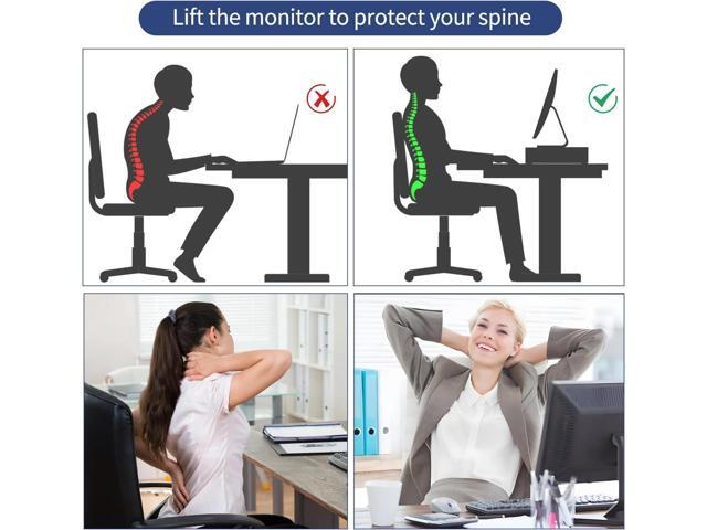 AUPSEN Computer Monitor Stands with Drawers and 2 Pen Holder, Desk Accessories & Workspace Desk Organizers, Monitor Stand for Computer, Laptop,...