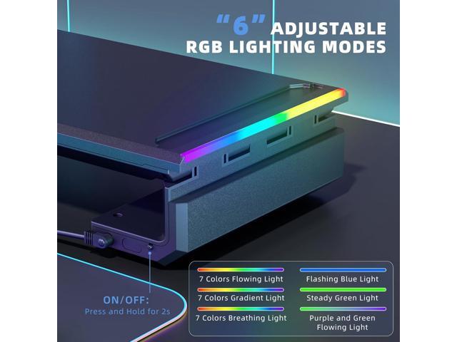 Monitor Stand for Desk, Gaming Monitor Riser with RGB Light, Foldable Computer Monitor Stand Riser, Desk Organizers and Accessories for Desktop,...