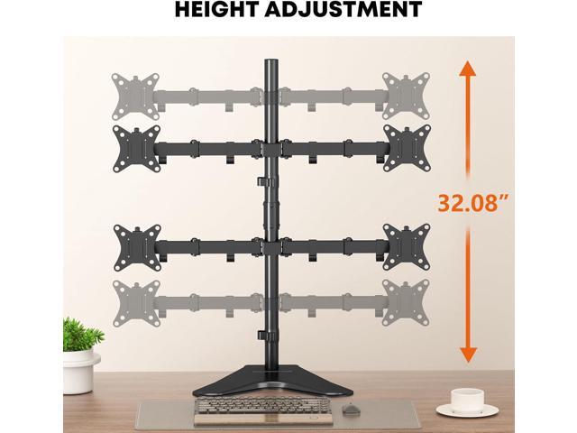 Quad Monitor Stand, 4 monitor Mount for 17 to 32 inch Computer Screens,Hold up to 19.8lbs Each,Fully Adjustable Stacked 4 monitor desk Mount,Black