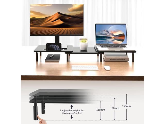 suptek Dual Monitor Stand Riser, Laptop Computer Monitor Stand Riser for 2 Monitors,44 lbs,Metal Desktop Organizer Stand PC Riser for PC Monitor...