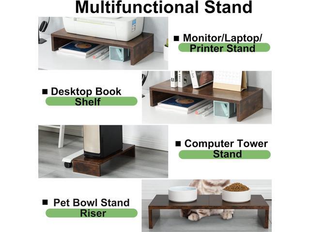 TEAMIX 2 Pack Monitor Stand Riser-20 inch, Wood Monitor Stand, Desktop Organizer TV/Screen/PC/Printer/Laptop Riser, Computer Stand with Keyboard...