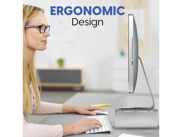 Mammoth DuraClear Acrylic Monitor Stand Riser - 3.5' Elevation and 20' Wide Computer Monitor Stand - Elevate Monitor & Organize Your Workspace