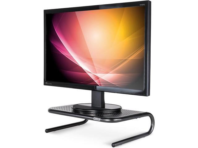 Allsop Metal Art Jr. Monitor Stand, 14-Inch wide platform holds 40 lbs with keyboard storage space - Pearl Black, 2 Pack