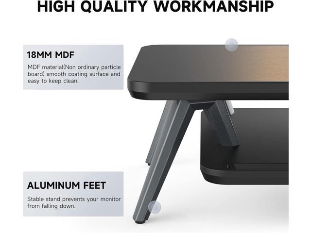 Fenge Dual Monitor Stand, Monitor Stands Riser for 2 monitors, 42.5 Inch Wood Desk Shelf with Storage Organizer and Cable Management for Office...