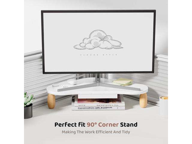 Monitor Stand Riser,Cloud-Shaped Sturdy Wood Computer Monitor Stand Wirh Drawer, Monitor Stand Riser, Multi-Purpose Desktop Organizer Riser for...